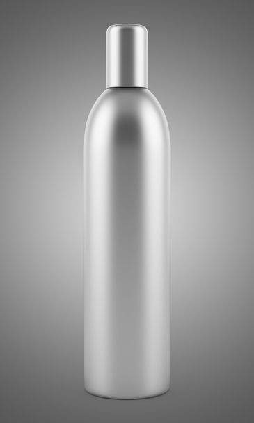botella de champú en blanco gris aislado sobre fondo gris
 - Foto, Imagen