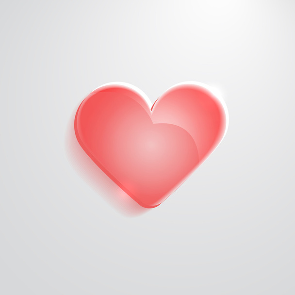 Heart red glass icon - Vector, afbeelding