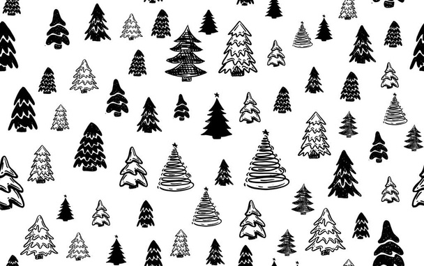 Set albero di Natale, Illustrazioni disegnate a mano. - Vettoriali, immagini