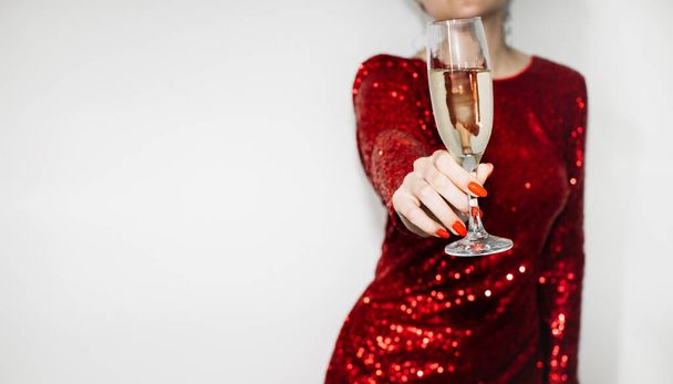 festive toast female congrats womans day greeting - Valokuva, kuva