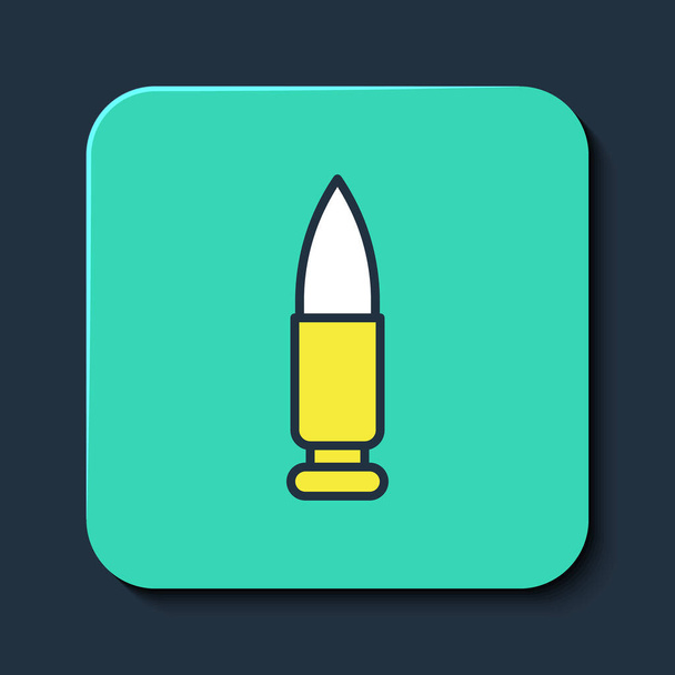 Filled outline Bullet icon isolated on blue background. Turquoise square button. Vector - Vector, Image