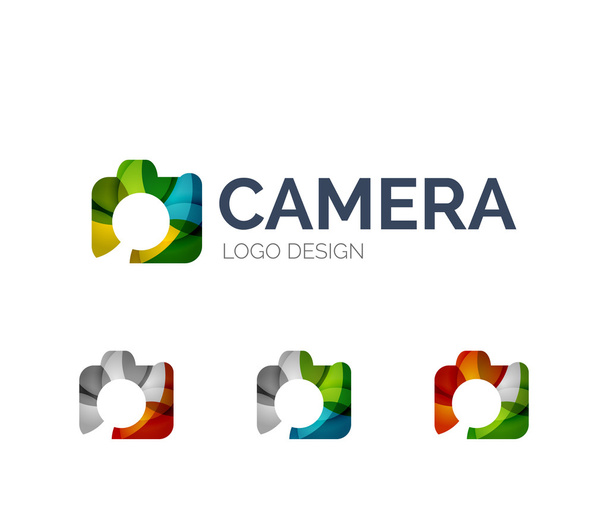 aparat fotograficzny projekt logo wykonane z kawałków kolor - Wektor, obraz