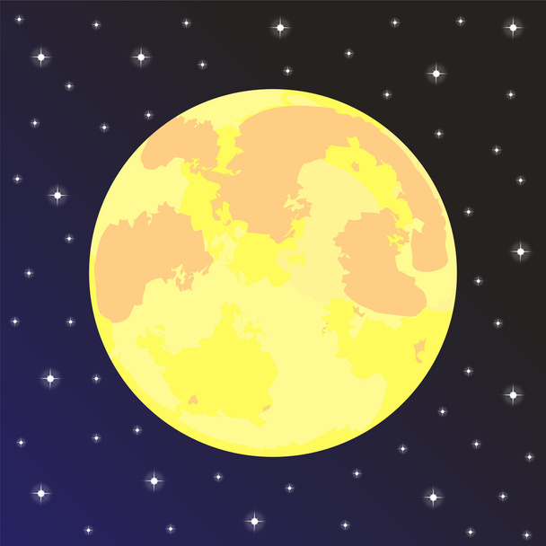 Moon in the night sky - Vector, Image