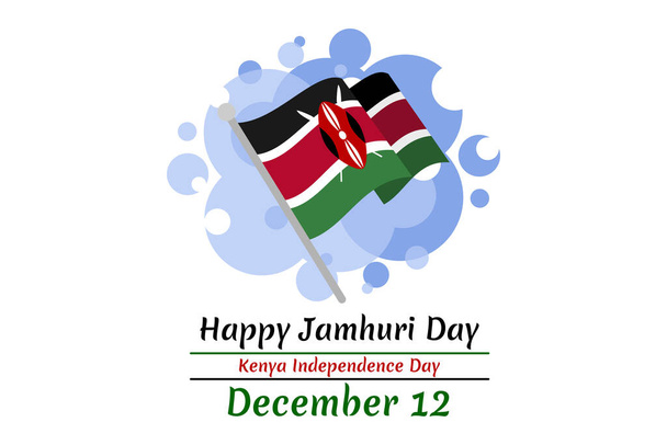 12 december, Gelukkige Jamhuri Dag, Onafhankelijkheidsdag van Kenia vector illustratie. Geschikt voor wenskaart, poster en banner. - Vector, afbeelding