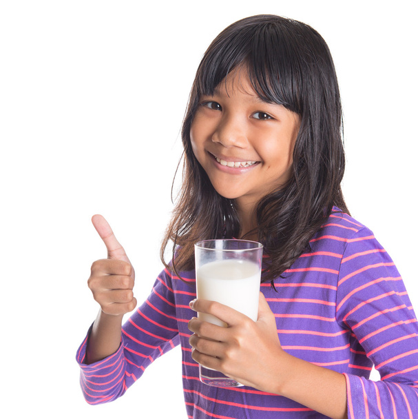 Молода Азіатська Дівчина З Молоком
 - Фото, зображення
