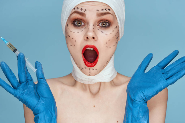 woman aesthetic facial surgery clinic body care close-up - Foto, immagini