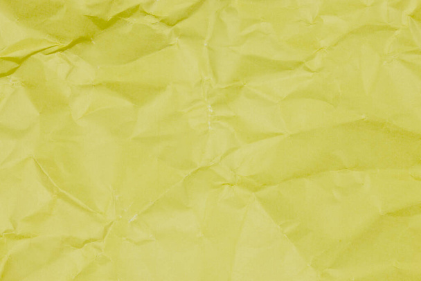texture of crumpled yellow paper. - Photo, Image