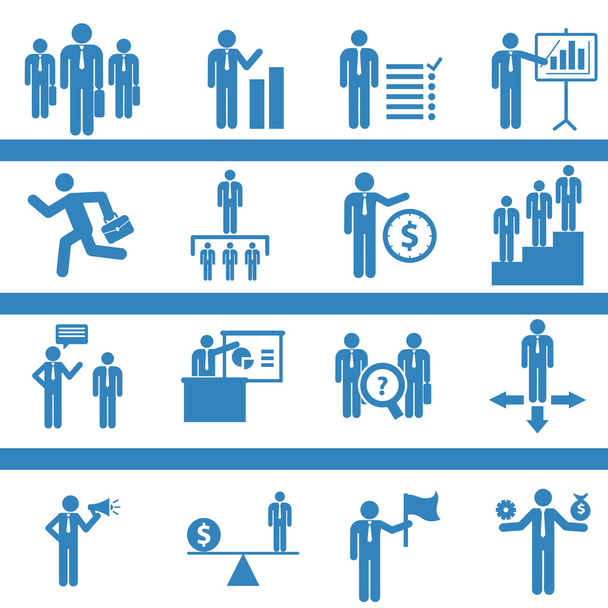 Zbiór ikon zasobów ludzkich i zarządzania - Wektor, obraz