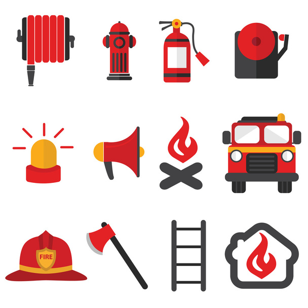 Pompier moderne, ensemble de vecteurs d'intervention incendie
 - Vecteur, image