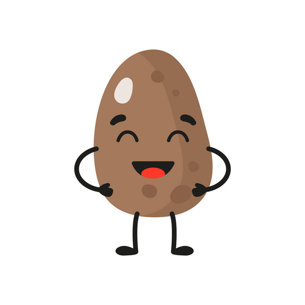 Διάνυσμα καρτούν χαρούμενο χαριτωμένο χαρακτήρα πατάτας. Παιδική έννοια. - Διάνυσμα, εικόνα