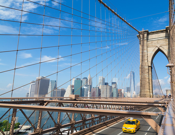 στον ορίζοντα της Νέας Υόρκης από την γέφυρα του Μπρούκλιν - Φωτογραφία, εικόνα