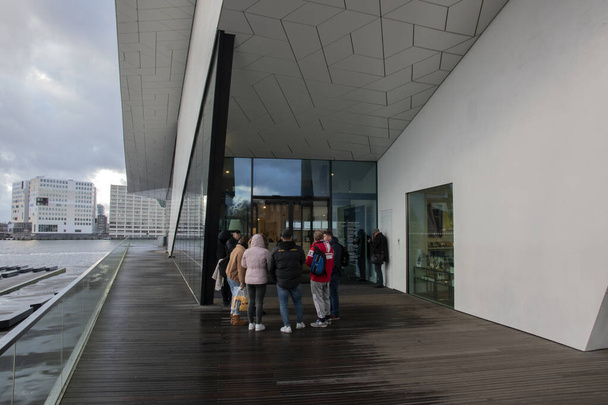 Entrance Eyefilm Museum At Amsterdam The Netherlands 2020 - Φωτογραφία, εικόνα