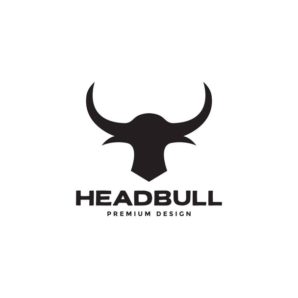 touro cabeça forma moderno logotipo preto símbolo ícone vetor design gráfico ilustração ideia criativa - Vetor, Imagem