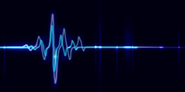 línea de onda del corazón ecualizador pulso abstracto fondo 3d ilustración - Foto, Imagen