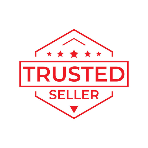 Star Rating Minimalist Trusted Seller Stamp Icon Logo Design - Vector, Image
