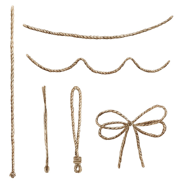 Акварельна петля мотузки і лук рука намальована кліп мистецтво
 - Фото, зображення