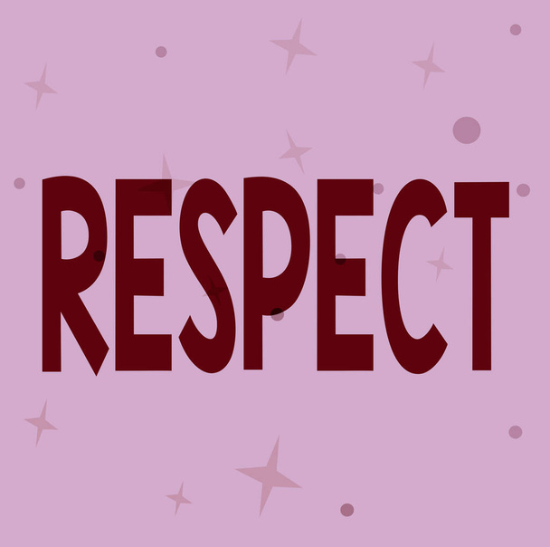 Hand writing sign Respect. Internet Concept Feeling of deep admiration for someone or something Appreciation Line Illustrated Backgrounds With Various Shapes And Colours. - Photo, Image