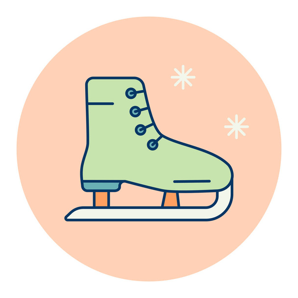 Skating shoes vector isolated icon. Winter sign. Graph symbol for travel and tourism web site and apps design, logo, app, UI - Vector, Image
