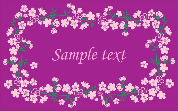 vector illustration of floral frame with flowers - Vector, Image