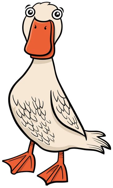 Cartoon illustration of duck bird farm animal character - Vektori, kuva