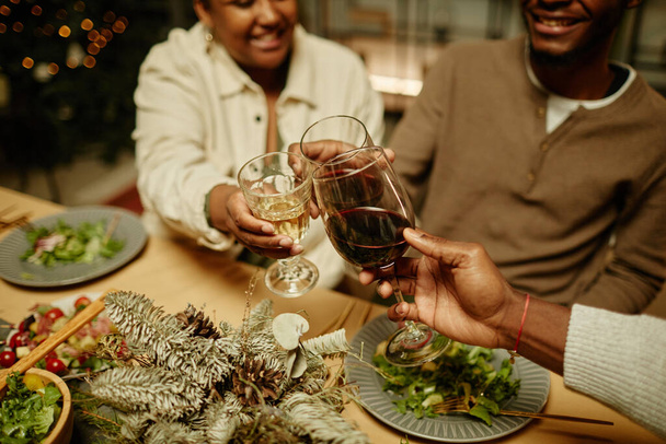 African American Family Toasting at Christmas - Photo, Image