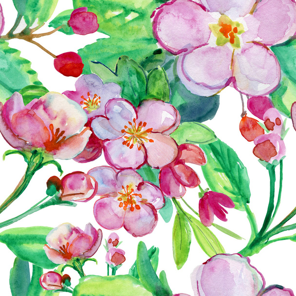 rosa Kirsch- und Apfelblüten - Foto, Bild