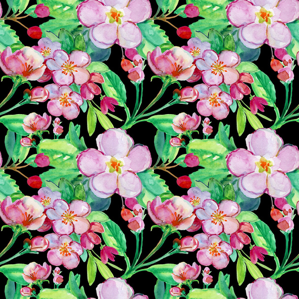Seamless pattern with beautiful flowers - Photo, Image