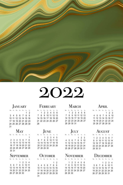 Calendario abstracto para 2022. calendario de pared vertical imprimible, la semana comienza el lunes. - Foto, imagen
