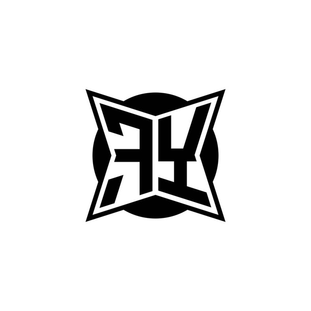 Буква логотипа FY Monogram с современным геометрическим дизайном. Геометрическая форма округлая, прямоугольник круга и логотип треугольника - Вектор,изображение