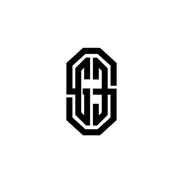 GE Monogram logo letter with Simple modern vintage retro style design. Luxury vintage design, retro line rounded design. - Vector, Image