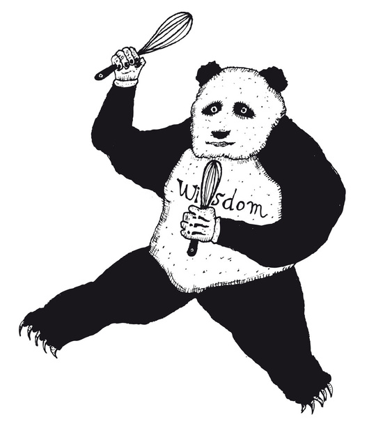 Handgezeichnete Panda-Figur - Vektor, Bild