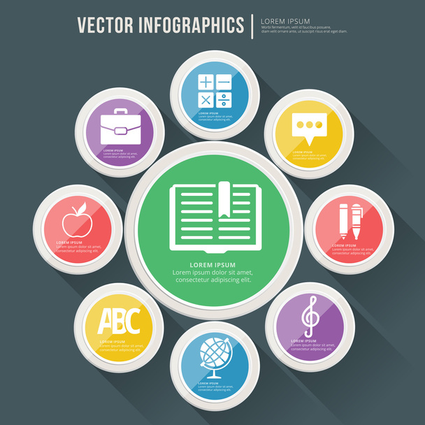 Vector abstract infographic flat design. Workflow layout template - Vector, afbeelding