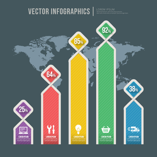 Vector abstract infographic flat design. Workflow layout template - Vector, Image