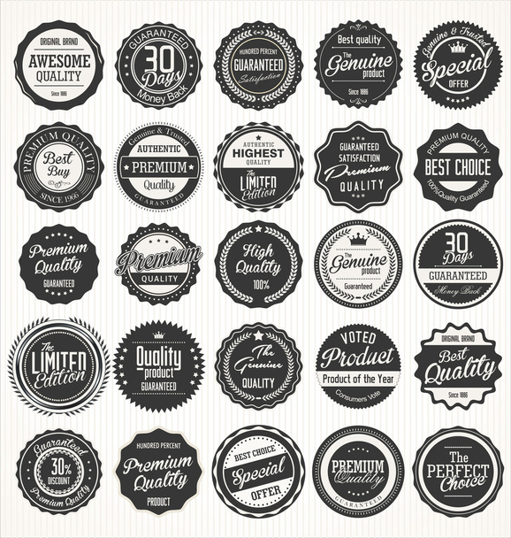 Premium, quality retro vintage labels collection - Vector, imagen