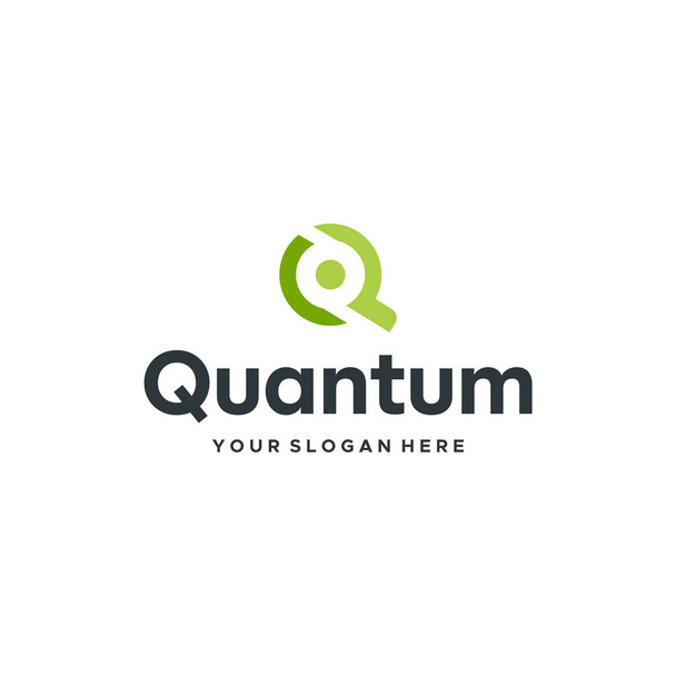 フラットレターマーク初期Q量子ロゴデザイン - ベクター画像