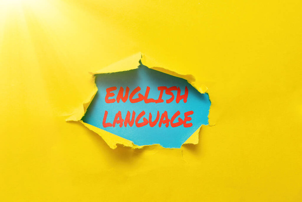Konzeptionelle Darstellung englischer Sprache. Geschäftsidee nach Chinesisch und Spanisch die dritte gesprochene Muttersprache auf der Welt - Foto, Bild