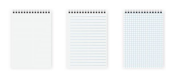Conjunto de notebook em espiral em branco - Vetor, Imagem