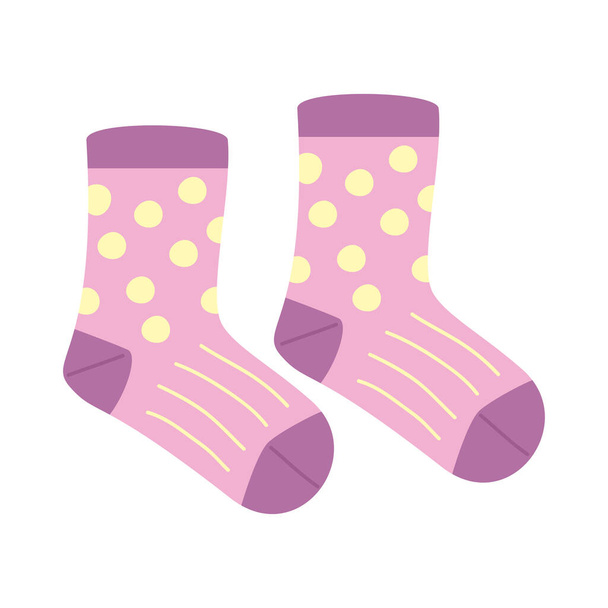 Lilová puntíkovaná ponožka - Vektor, obrázek