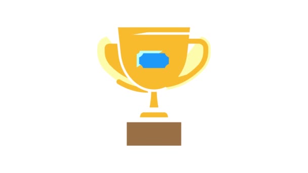 trófea csésze színes ikon animáció - Felvétel, videó