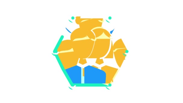 successful teamwork color icon animation - Materiał filmowy, wideo