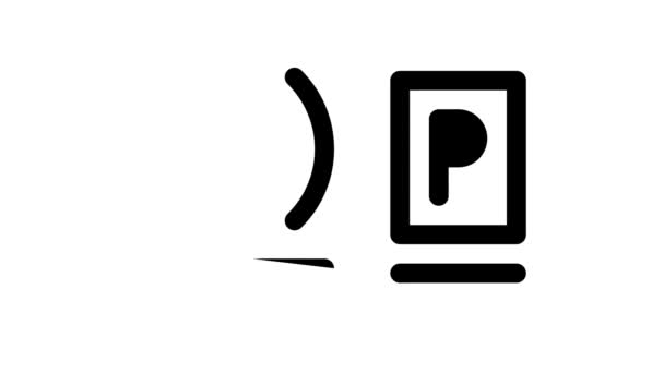 pass card parcheggio glyph icona animazione - Filmati, video