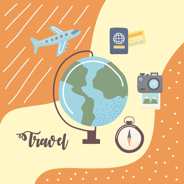 iconos del mundo y los viajes - Vector, Imagen