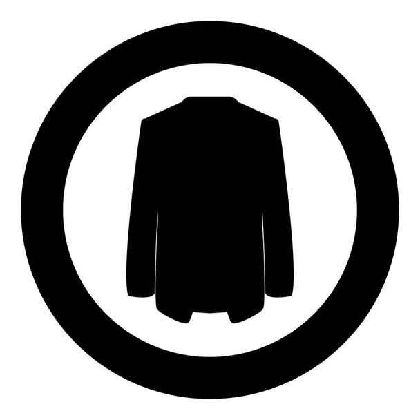 Giacca cappotto icona in cerchio rotondo colore nero vettore illustrazione immagine solido stile contorno semplice - Vettoriali, immagini