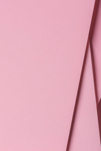 Fundo monocromático abstrato. Fundo de papel rosa pastel geométrico criativo com espaço de cópia - Foto, Imagem