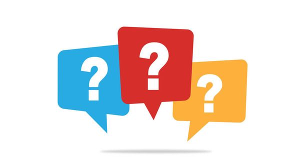 Message box with question mark icon. Vector on isolated white background . Vector illustration - Vetor, Imagem