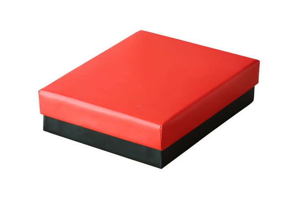 Mockup punainen ja musta laatikko eristetty valkoisella taustalla - Valokuva, kuva