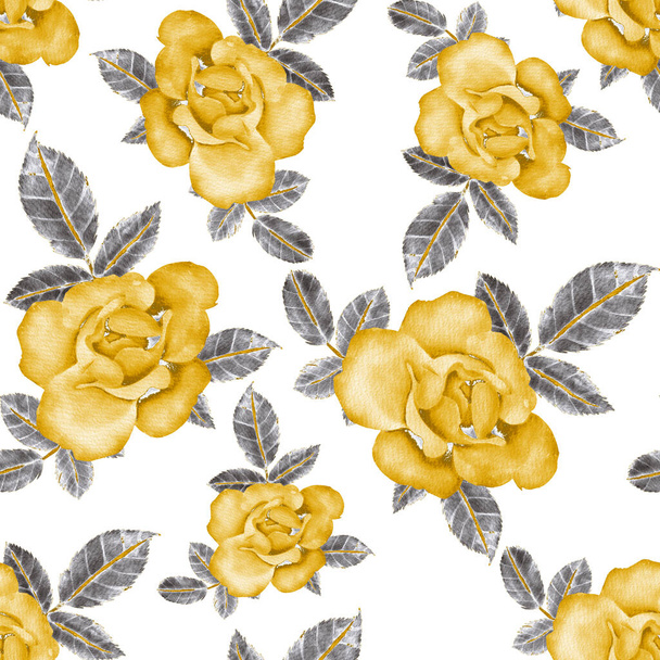 Akvarell Seamless Pattern rózsákkal - Fotó, kép