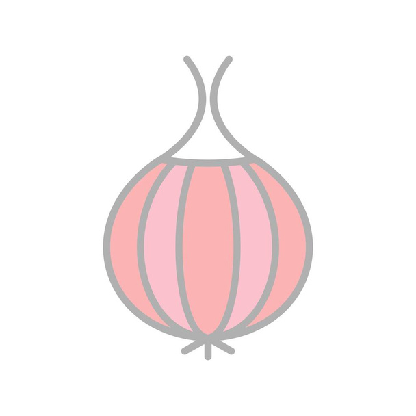 Onion Filled Light Vector Icon Desig - Vector, Image
