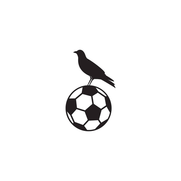 oiseau corbeau sur la boule supérieure logo icône vectoriel graphique illustration idée créative  - Vecteur, image