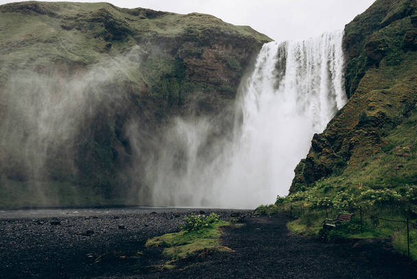 Famous Skogarfoss waterfall in southern Iceland - Photo, Image
